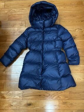 Polo Ralph Lauren Girls M 8-10 Navy Long Down Puffer Coat Hooded